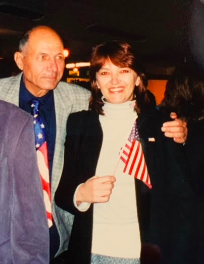Mihaela Boboc and her father at her naturalization ceremony