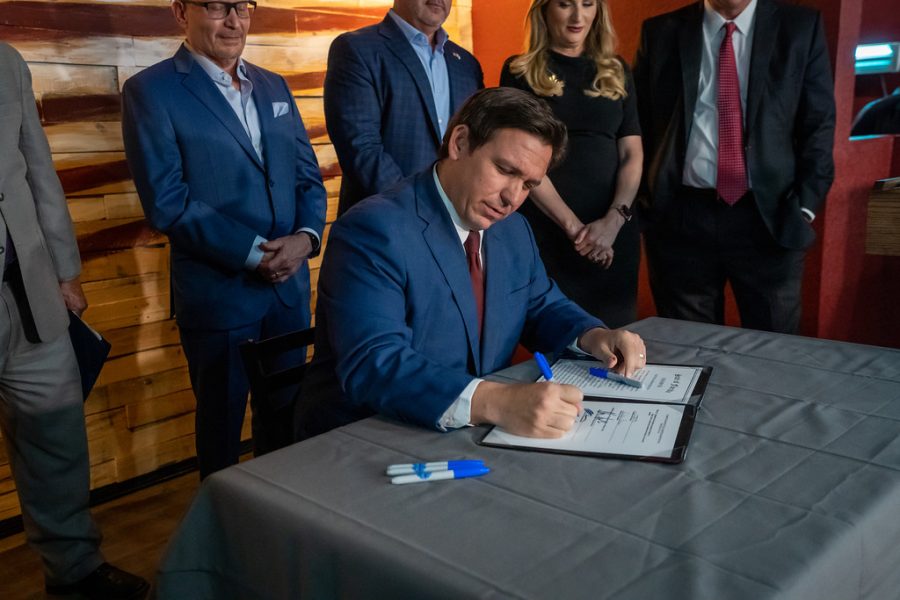 Florida Governor Ron DeSantis signing Senate Bill 524 April 25, 2022. Photo via: flgov.smugmug.com