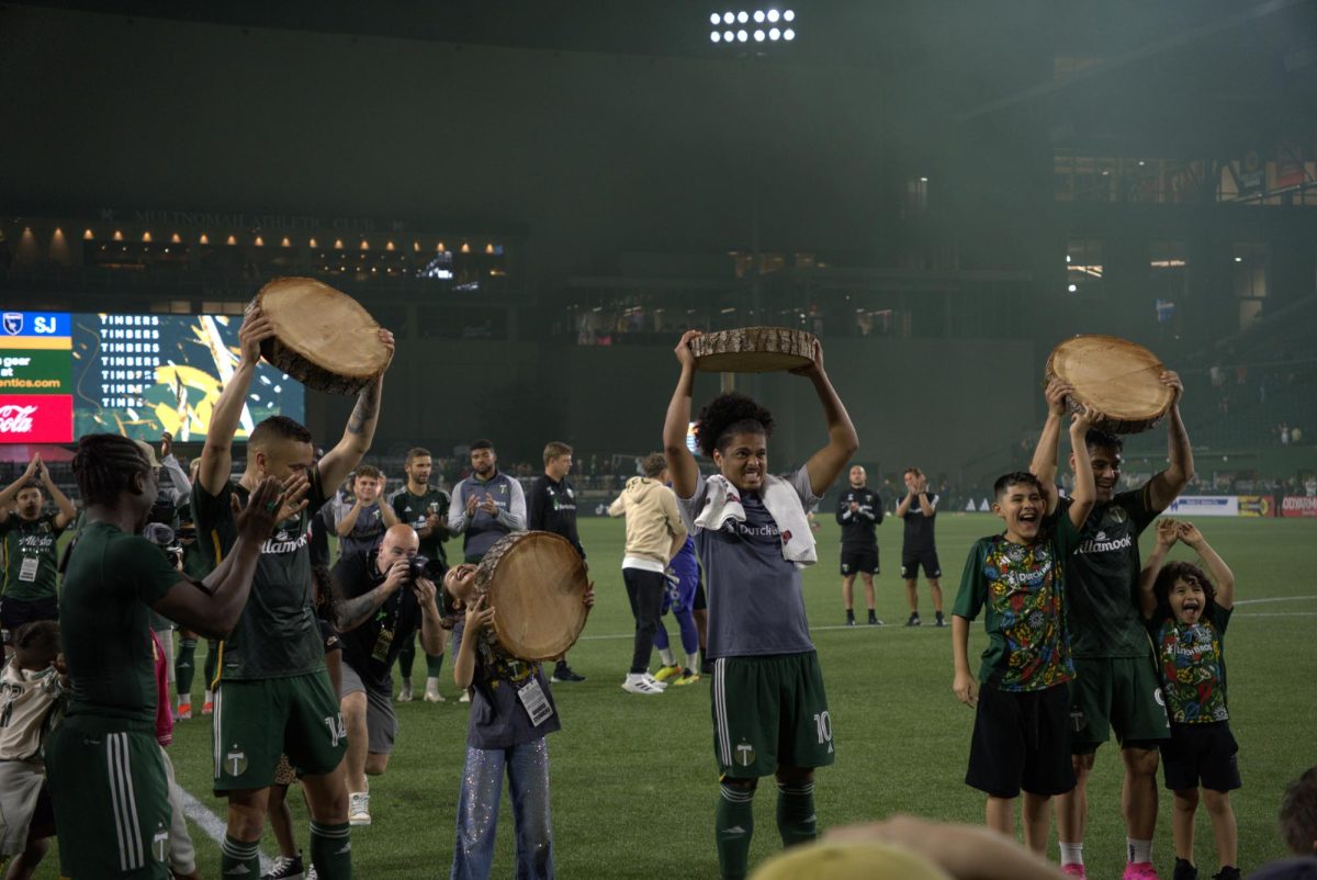 Log slabs are lifted after Timbers decisive victory
