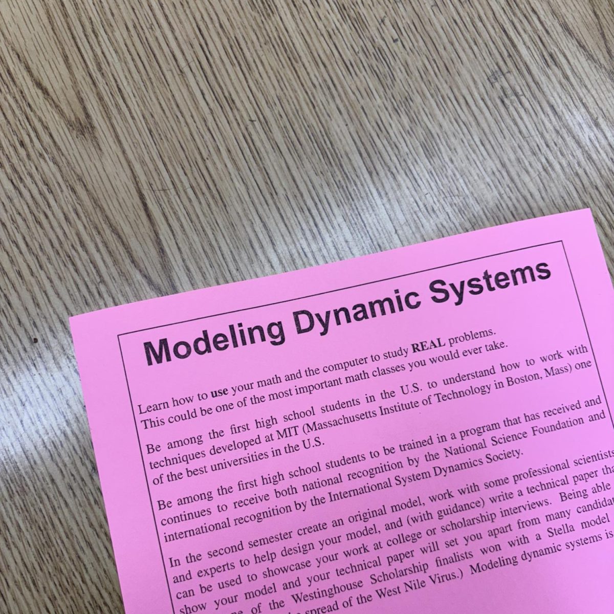 IBW's New Math Class: Dynamic Systems and Math Modeling