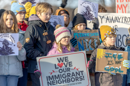 Photo of students missing school to protest against ICE outside of Minneapolis.

Credits: Elizabeth Flores/The Minnesota Star Tribune