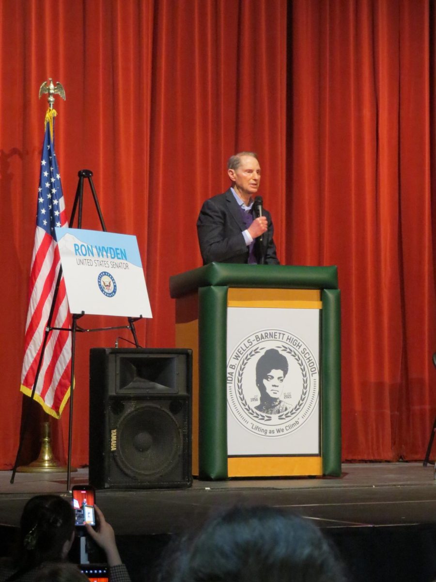 U.S. Sen. Ron Wyden speaks at his town hall at IBW. 